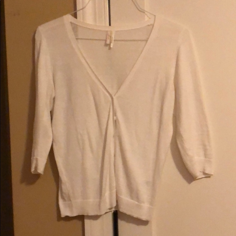 Lightweight white cardigan sweater